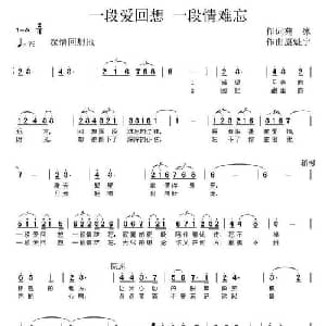 一段爱回想 一段情难忘_通俗唱法乐谱_词曲:苑冰 康魁宇
