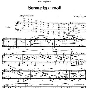 Piano Sonata in e Minor Op.28 钢琴谱 尼尔斯 威廉 加德 Niels Wilhelm Gade