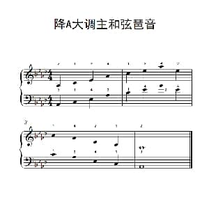 降A大调主和弦琶音 钢琴谱