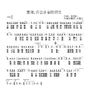 想你,还会含着眼泪笑_通俗唱法乐谱_词曲:杜劲松 张伟东 杜劲松
