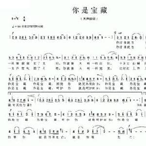 你是宝藏_民歌简谱_词曲:刘续红 刘续红