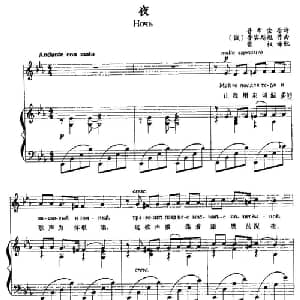 夜 俄罗斯 _外国歌谱_词曲: 俄 普希金 俄 鲁宾斯坦