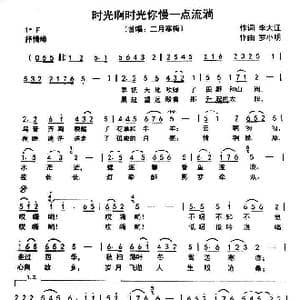 时光啊时光你慢一点流淌_歌曲简谱_词曲:李大江 罗小明,李昱编曲