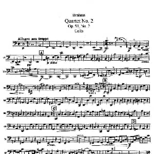 勃拉姆斯 Quartet No.2 Op.51 大提琴谱