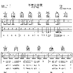 不想让你哭 吉他谱 王强