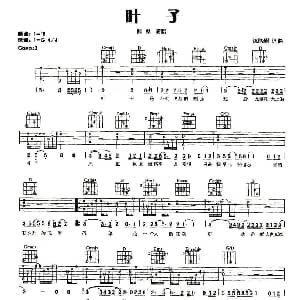 叶子 吉他谱 阿桑 陈晓娟 陈晓娟