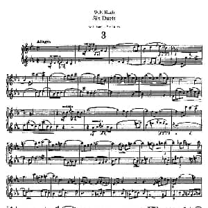 长笛曲谱 | W.F.巴赫—六首二重奏练习曲 3 W.F.巴赫