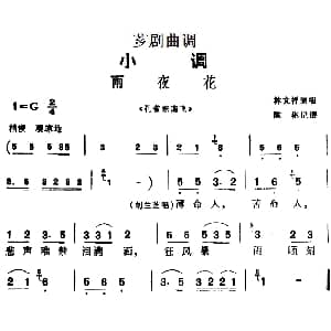 芗剧曲调 雨夜花 选自 孔雀东南飞 林文祥 陈彬记谱