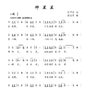 种星星_儿歌乐谱_词曲:张守梅 张国良
