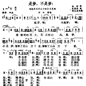 是梦,不是梦！_通俗唱法乐谱_词曲:西彤 吴国材