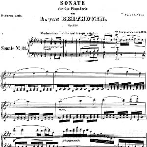 贝多芬钢琴奏鸣曲31 降A大调 Op.110 A flat major 钢琴谱 贝多芬