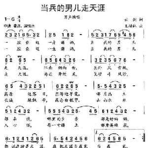 当兵的男儿走天涯_民歌简谱_词曲:云剑 王培林