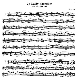 萨克斯谱 | 25 Daily Exercices for Saxophone 1—8 H Klose