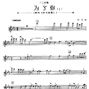 小提琴谱 | 为了你 选自 冬日恋歌 二重奏