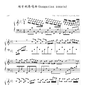 匈牙利奏鸣曲 钢琴谱 森内维尔