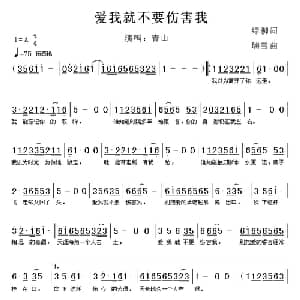 爱我就不要伤害我_通俗唱法乐谱_词曲:绿柳 瑞雪