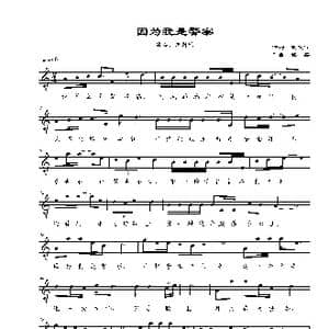 因为我是警察_歌曲简谱_词曲:刘顶柱 祁磊