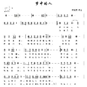 梦中的人_通俗唱法乐谱_词曲:韩晓辉 韩晓辉