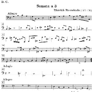 小提琴谱 | Sonata No.3 第三号小提琴奏鸣曲 Basso Cont分谱 布克斯特胡德