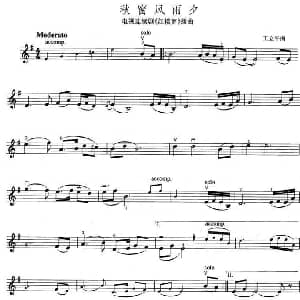 小提琴谱 | 秋窗风雨夕 电视剧 红楼梦 插曲
