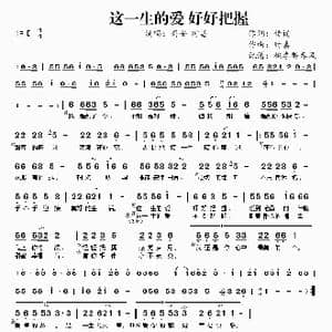 这一生的爱 好好把握_歌曲简谱_词曲:传说 时嘉