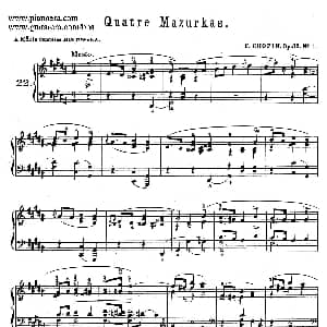 Quatre Mazurkas Op.33 钢琴谱 肖邦 chopin