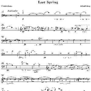 Last spring 逝去的春天 低音大提琴分谱 格里格