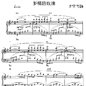 多情的玫瑰 钢琴谱 许乐飞
