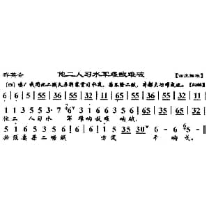 京剧谱 | 他二人习水军难敌难破 群英会 选段 琴谱