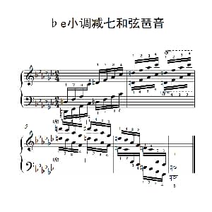 第九级24.♭e小调减七和弦琶音 钢琴谱