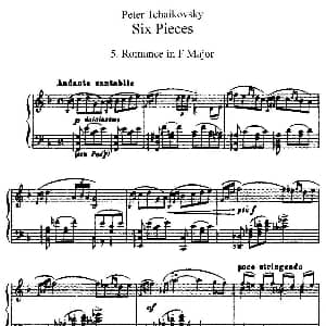 Six Pieces Op.51 钢琴谱 彼得 伊利奇 柴可夫斯基