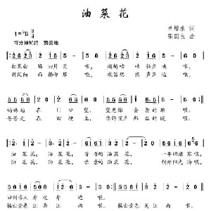 油菜花_儿歌乐谱_词曲:崔增录 张国良