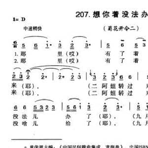 想你着没法办了_民歌简谱