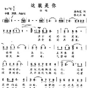这就是你_美声唱法乐谱_词曲:蒋雨莲 张文启