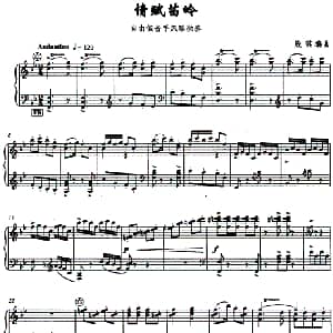 手风琴谱 | 情赋苗岭 自由低音手风琴独奏 殷琪