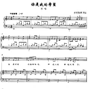 你是我的希望_美声唱法乐谱_词曲:贺希格图 贺希格图