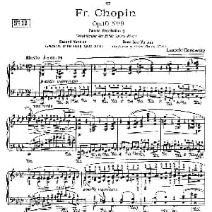 肖邦 练习曲 Fr.Chopin Op.10 No9 2 钢琴谱 Godowsky改编