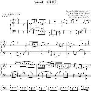 Secret 钢琴谱 周杰伦 Terdsak Janpan作曲 绫枫