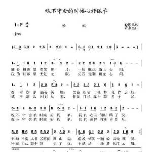 魂不守舍的时侯心好孤单_通俗唱法乐谱_词曲:孙国良 黄永杰