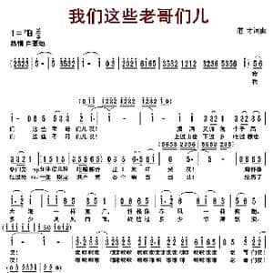 我们这些老哥们儿_歌曲简谱_词曲:王湛才 王湛才