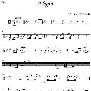 Adagio 中提琴分谱 T.Albinoni作曲版 T.Albinoni
