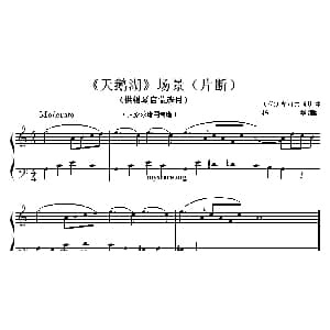 天鹅湖 场景 钢琴谱 俄 柴科夫斯基曲 杨华