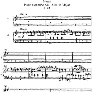 二十八部钢琴协奏曲 No.15 钢琴谱 莫扎特