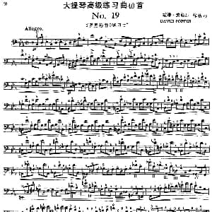大提琴高级练习曲40首 No.19 戴维 波帕尔