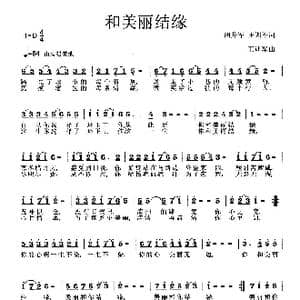 和美丽结缘_歌曲简谱_词曲:田井军 王训军 王训军