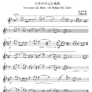 长笛曲谱 | 山丹丹开花红艳艳 韩国良改编版 韩国良改编