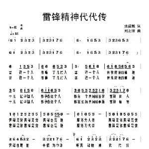 雷锋精神代代传 _歌谱投稿_词曲:张益魁 刘北休