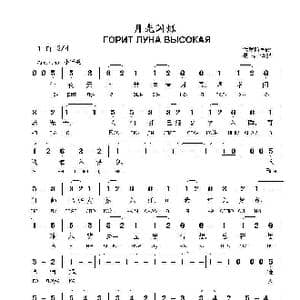 月光闪烁 ГОРИТ ЛУНА ВЫСОКАЯ_歌曲简谱_词曲:俄罗斯民歌曲