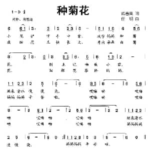 种菊花_儿歌乐谱_词曲:武春英 任明