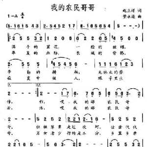 我的农民哥哥_民歌简谱_词曲:赵立祥 董永进